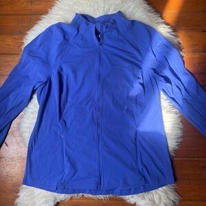 Women's Blue Full-Zip Sweater Track Jacket